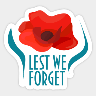 Remembrance day poppy. Lest we forget. Sticker